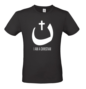 T-Shirt: Arabisch "N" für Nazarener I Am A Christian (Motiv 8)