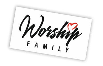 Aufkleber mit Worship-Family Logo